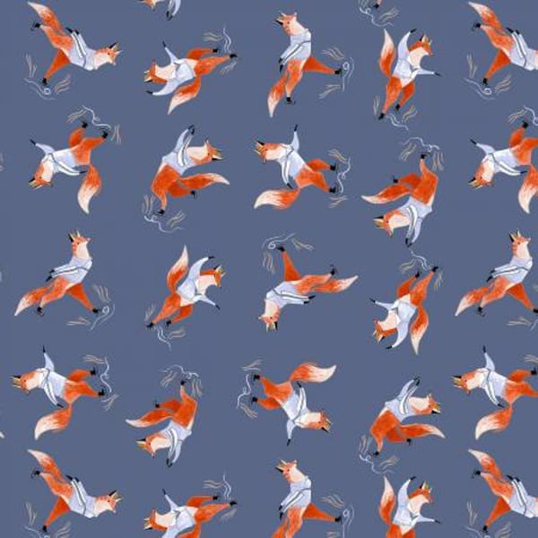 Wild Winter ST-DRR2009MOON moonlight skating foxes digital by Rae Ritchie for Dear Stella