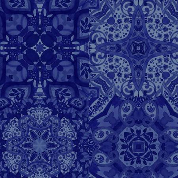Zakaria Y3430-92 royal tonal tiles by Sue Zipkin for Clothworks