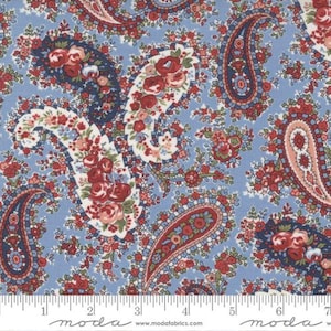 Isabella 14942-14 sky blue by Minick and Simpson for Moda