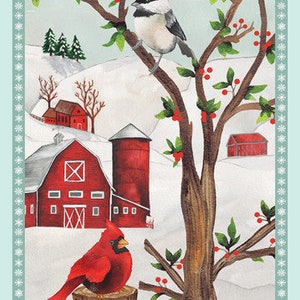 Wintry  Mix 2306P-60 mint winter panel by Elizabeth Medley for Blank