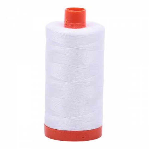 Aurifil Mako Cotton thread solid A1050-2024 White  50wt. 1422 yards