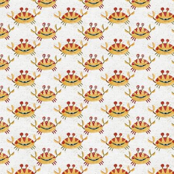 Crabbies 120-22703 Crabbies crab stripe white/red by Nelli Khatmoulina for Paint Brush Studio