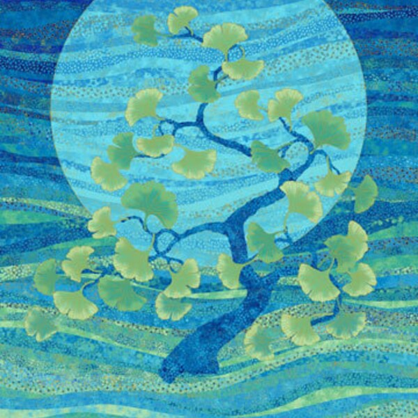 Shimmer Ginkgo Garden Navy