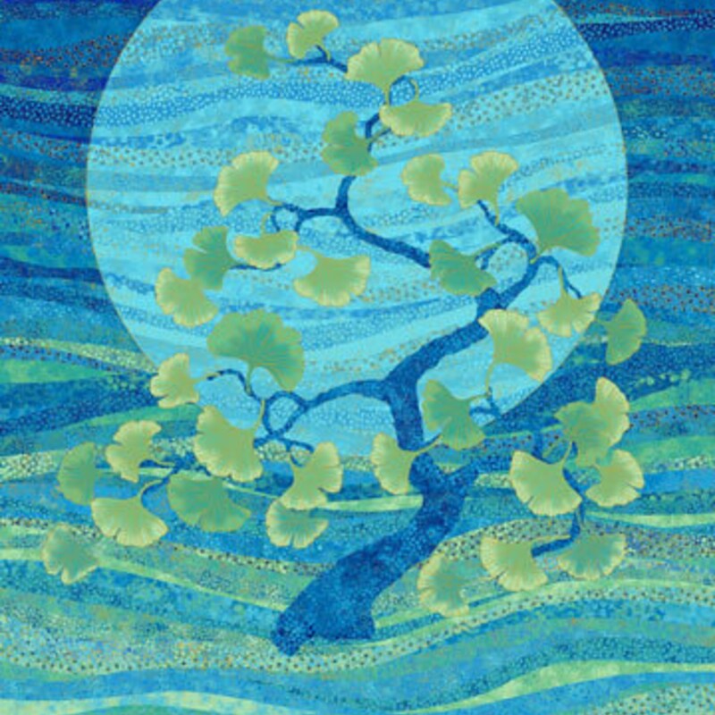 Shimmer Ginkgo Garden Lt Navy