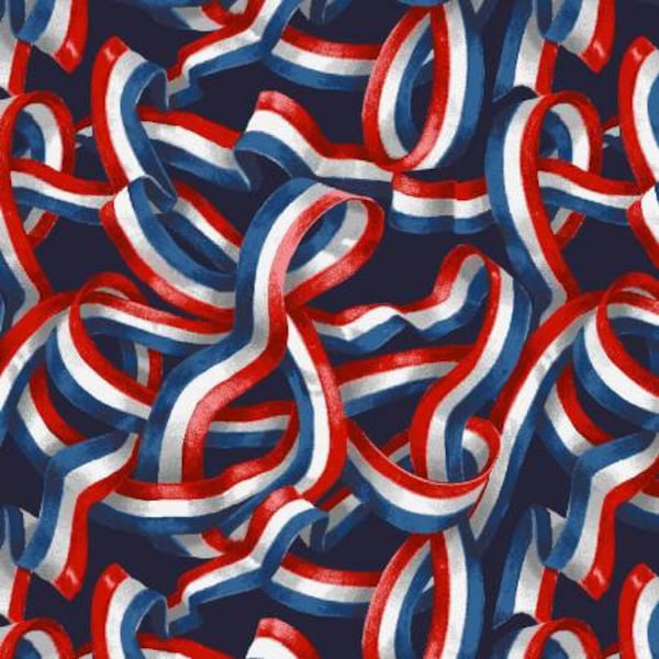 Liberty For All 653-78 multi patriotic ribbon by Jessica Mundo for Henry Glass