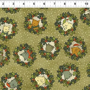 Christmas Cats 2CHC 1 wreath cats multi for In The Beginning Fabrics