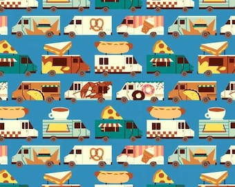 Food Truck 120209381 stripe blue by Paintbrush Studio