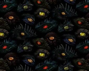 Dragon’s Lair CD2495 black dragon’s eyes by Timeless Treasures