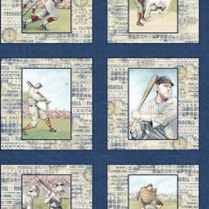 Game Time 2300-55 who’s on first panel blue/multi  by Skyline Studio Collection for Benartex