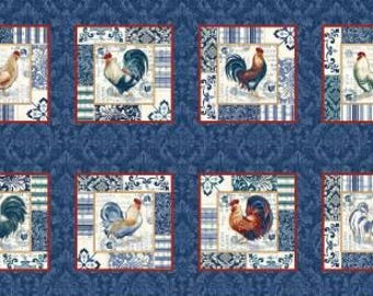 Panel de bloques azul marino American Pride 7924-77 de Geoff Allen para Studio E