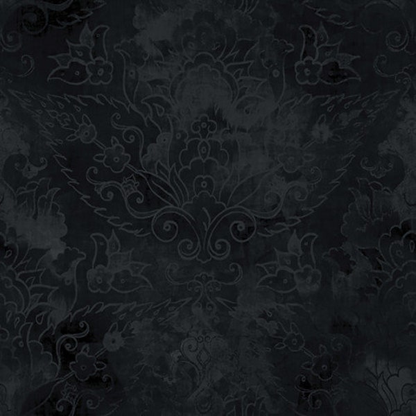 Fantasy Flights R4704-black floral scroll by Sarah J Maxwell for Marcus