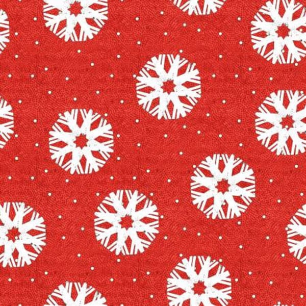 Nicholas C12337R-RED snowflake dots red  by J Wecker Frisch for Riley Blake