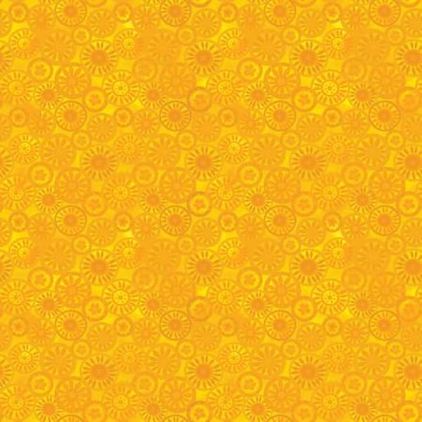 Season of the Sun 13198-33 spiral shadows yellow by David Galchutt for Benartex