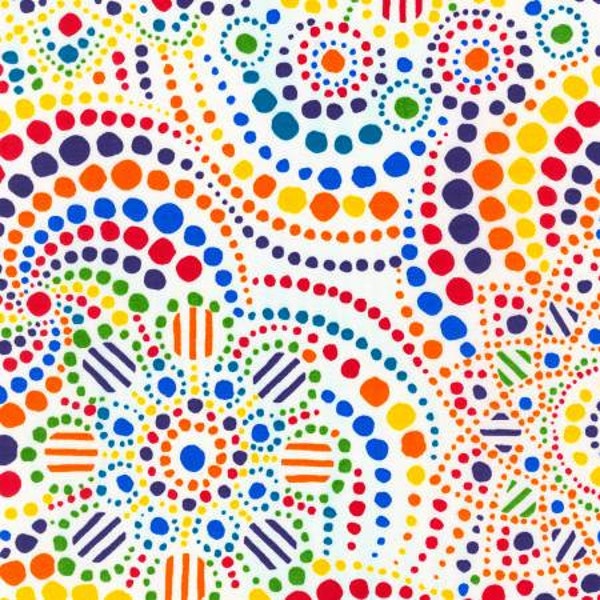 Dot and Stripe Delights SRK-21214-263 rainbow for Robert Kaufman