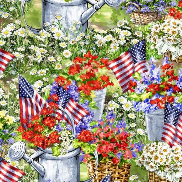 Patriotic Garden C7254 by Dona Gelsinger for Timeless Treasures