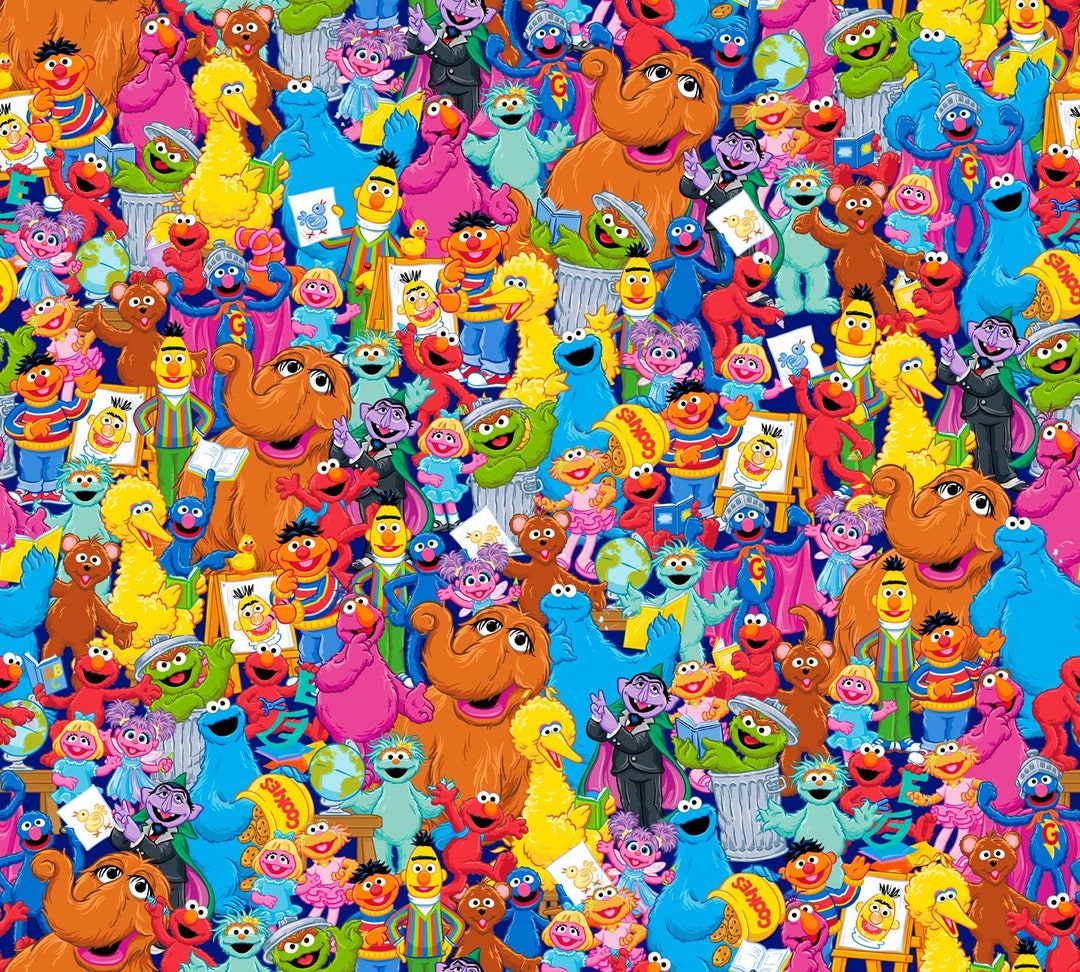 Sesame Street 164928546X Group for QT Fabrics Etsy