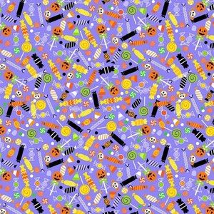 Little Monsters 2742-50 purple tossed Halloween candy by Emily Elizabeth  for Blank