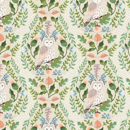 Wildwood Wander C12431R-TAFFY hidden owl by Katherine Lenius for Riley Blake