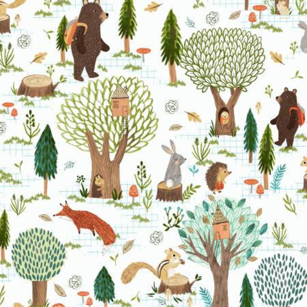 End of Bolt 21 Imagine Y3422-1 White Forest Animals for - Etsy New Zealand End of Bolt 21 Imagine Y3422-1 White Forest Animals for - Etsy New Zealand