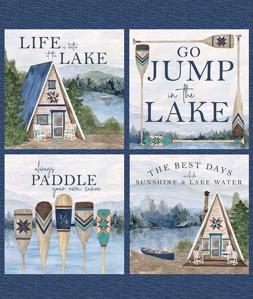 Wake at the Lake 14896-PANEL digitally printed panel by Tara Reed for Riley Blake
