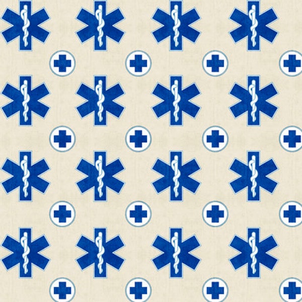What the Dr Ordered 1649-24925-E EMS symbol oatmeal  by Dan Morris for QT Fabrics
