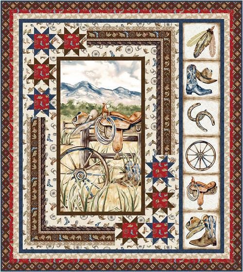 Day Dreaming 64” x 71.5” quilt kit featuring Western View by Denise Sullivan for Henry Glass
