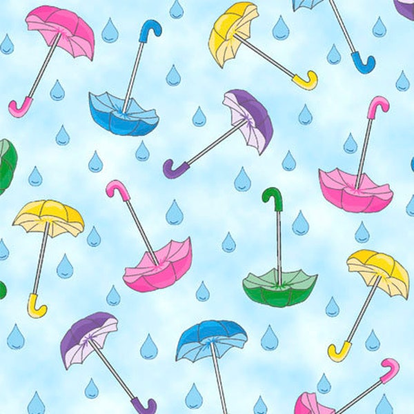 Spring Showers 1649-29437-B umbrella toss by Embellish Express  for QT Fabrics