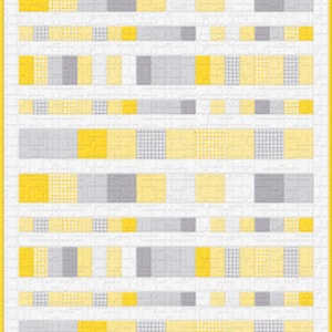 May include: A set of 10 colorful fabric scraps in various patterns and textures, including yellow, gray, and white. The fabric scraps are arranged in rows, with each row containing a different pattern.