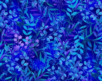 Dragonfly Lagoon 2795-77 royal monotone fern  by Color Principle for Henry Glass