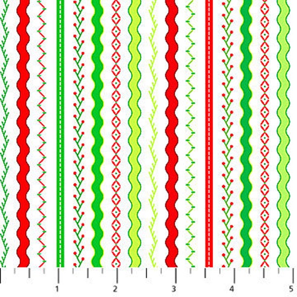 Bright Christmas 10156-10 multi stripe by Patrick Lose for Northcott