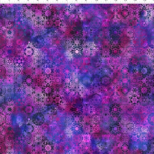 Impressions 5JYS 3 small mosaic magenta  for In the Beginning Fabrics