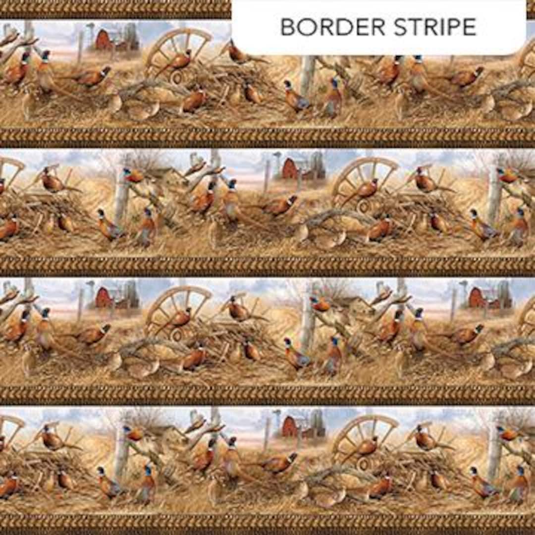Pheasant Grove DP28301-37 Rust Multi Border Stripe by Rosemary