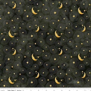 Ghoul Friends C16054 black stars and moon by Teresa Kogut for Riley Blake