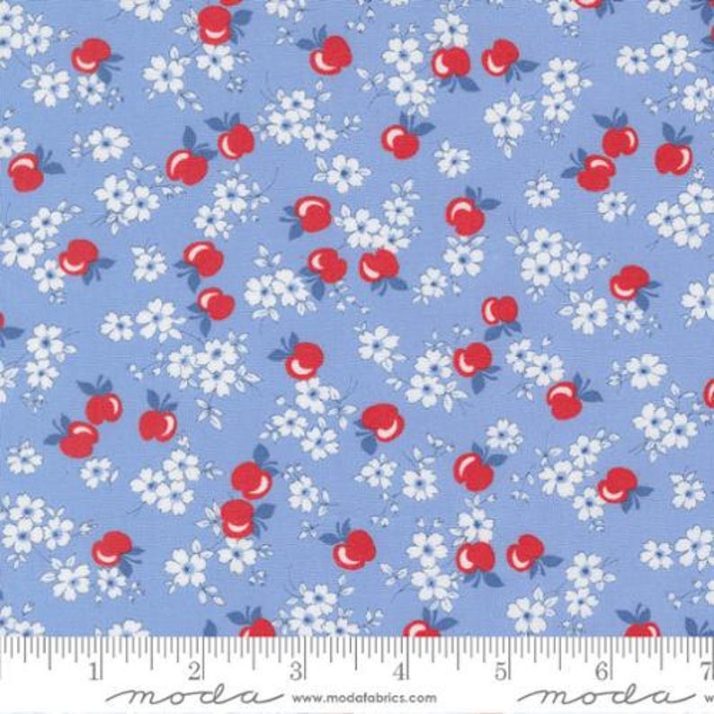 Cluster Ruller 30’s Playtime 2025 23371-17 Sky Apple Blossom Floral by Linzee Mccray ...