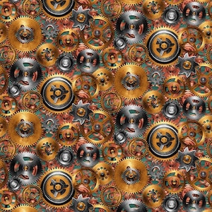 Time Travel 3013-44 gold gears by Urban Essence Designs for Blank