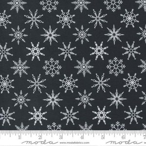 Candy Cane Lane 24123-17 snowflakes charcoal by April Rosenthal Prairie Grass for Moda