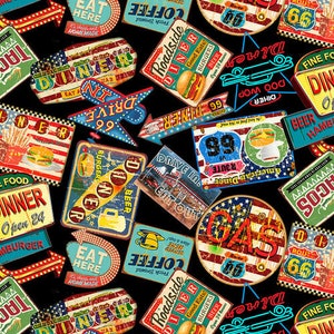 Life’s a Kick 1657-99 black diner signs by Sher Sester for Blank