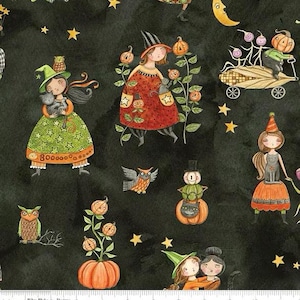 Ghoul Friends C16050 black main by Teresa Kogut for Riley Blake