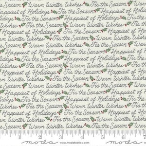Holly Berry Tree Farm 56036-11 white by Deb Strain for Moda