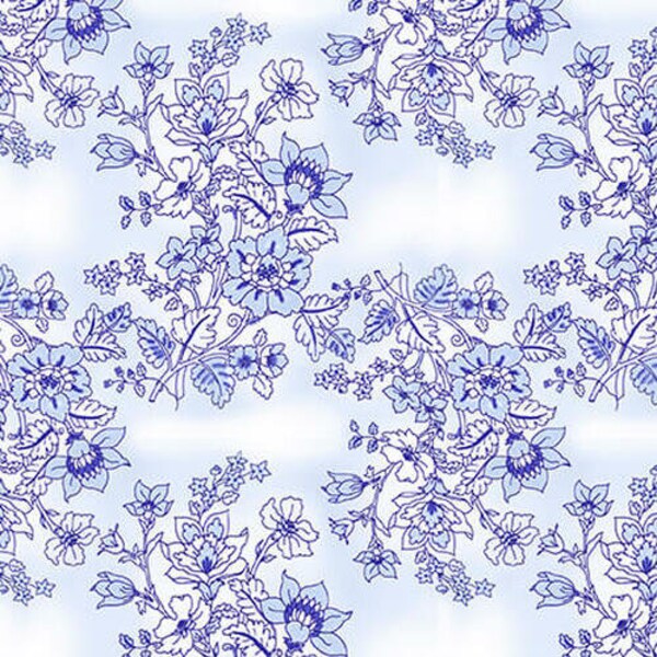 Light Blue Toile Fabric Etsy