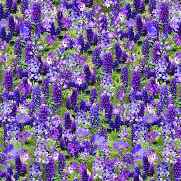 Wildflower CD2434 purple wild flower field  for Timeless Treasures