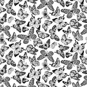 All or Nothing 8231-09 white/black butterflies by Chelsea Designs for Studio E