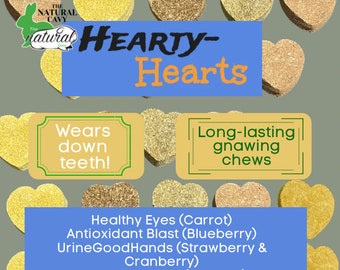 Hearty-Hearts Hay Gnawing Hearts / Guinea Pig Gnawing Treats / Rabbit Treats