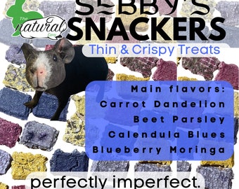 Sebby’s Snackers- Thin and Crispy Treats for Rabbits & Bunnies, Guinea Pig Treats, Gift for Pet Owners, The Natural Cavy