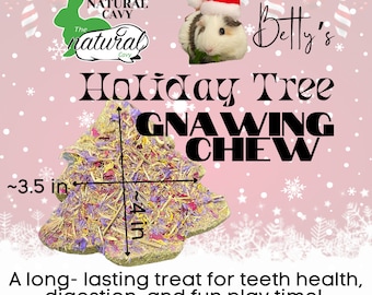 Holiday Tree Gnawing Block / Guinea Pig and Rabbit long lasting treat / wears down teeth