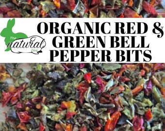 Organic Bell Pepper Bits / Vitamin-C PACKED Pellet Topper/Forage Topper/Hay Topper / Guinea Pig and Rabbit Treats