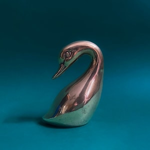 Small Solid Brass Swan/Goose/Duck Figurine