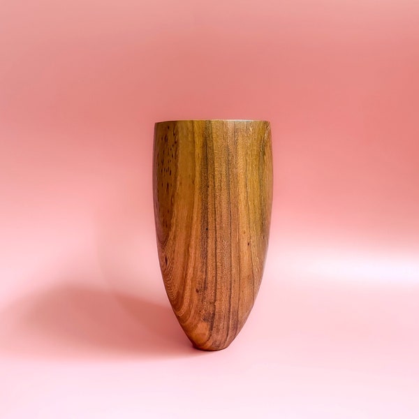 Handmade Wood Turned Vase, Scandi Style