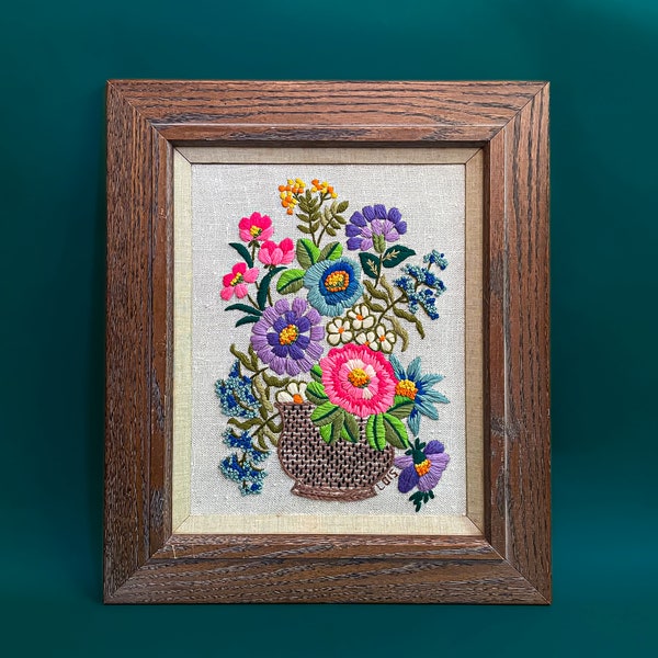 Floral Needlepoint Wall Art Etsy