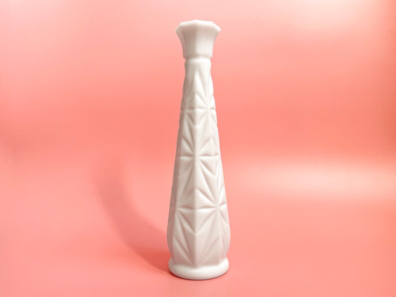 Midcentury Modern Hoosier Milk Glass Bud Vase Vintage Etsy